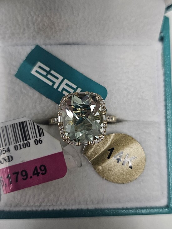 Effy Jewelry - NWT!  Effy 5.5ct Prasiolite. Natural Diamond Halo.  Statement Piece!